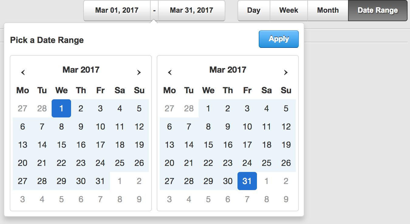 Create date-range selector with angularjs directives
